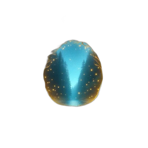 jewelry, crown, 3d render, blue, mystic, forest, scene, night transparent PNG cut-out
