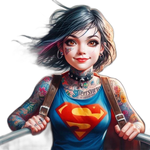 comic book art, concept art, fantasy art, pixel art, animated, female, character, striking transparent PNG cut-out