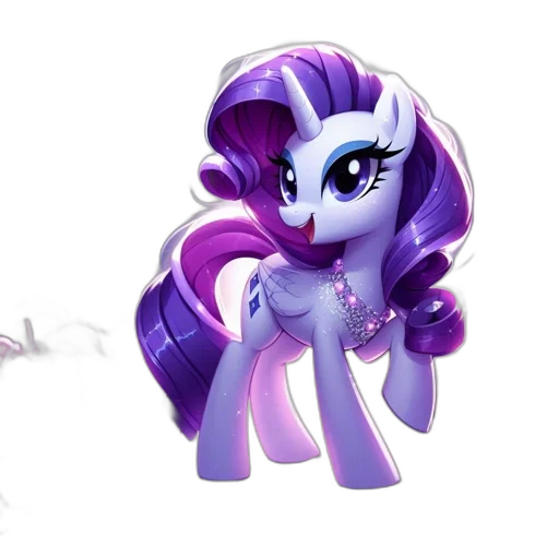 concept art, 3d render, fantasy art, illustrated, pony, white, body, purple transparent PNG cut-out