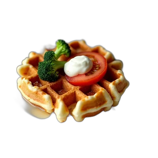 food, crown, 3d render, photorealistic, close-up, view, plate, waffle transparent PNG cut-out