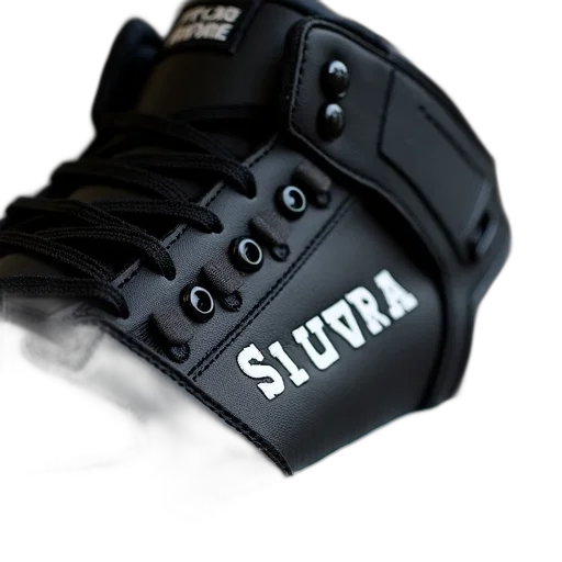 shoes, weapon, mask, 3d render, cyberpunk, close-up, black, white transparent PNG cut-out