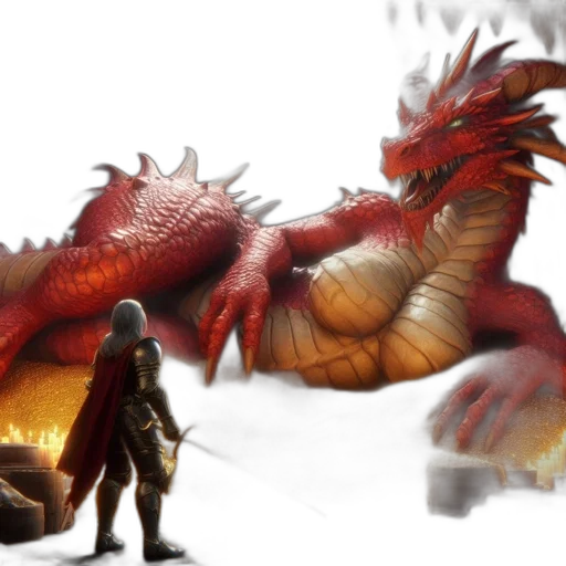 dragon, creature, concept art, fantasy art, 3d render, photorealistic, fire, red transparent PNG cut-out