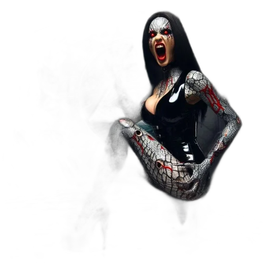 creature, concept art, comic book art, pixel art, 3d render, dark, figure, red transparent PNG cut-out