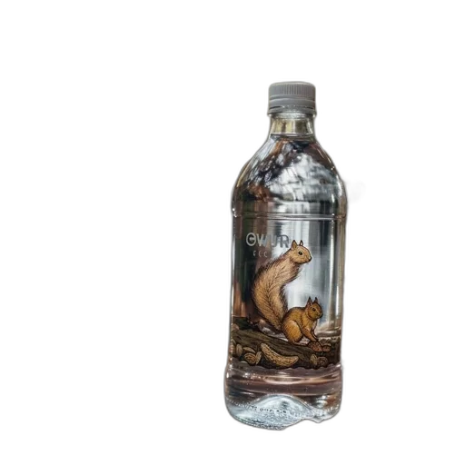 bottle, dragon, animal, 3d render, photorealistic, clear, plastic, water transparent PNG cut-out