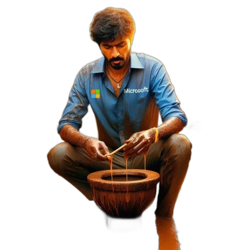 oil painting, pencil sketch, concept art, photorealistic, man, blue, shirt, microsoft transparent PNG cut-out