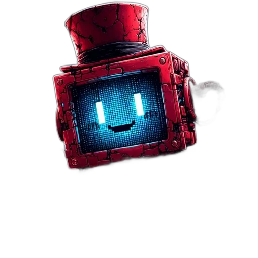 robot, mask, face, hat, pixel art, 3d render, concept art, cyberpunk transparent PNG cut-out