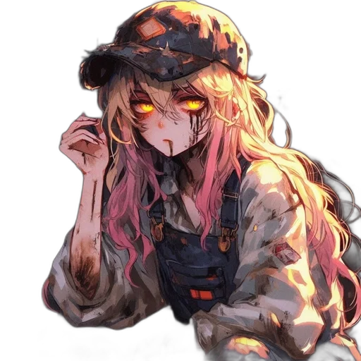 hat, jacket, staff, face, anime, watercolor, pixel art, concept art transparent PNG cut-out