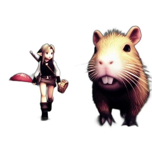 animal, concept art, pixel art, 3d render, fantasy art, mystical, forest, blonde-haired transparent PNG cut-out