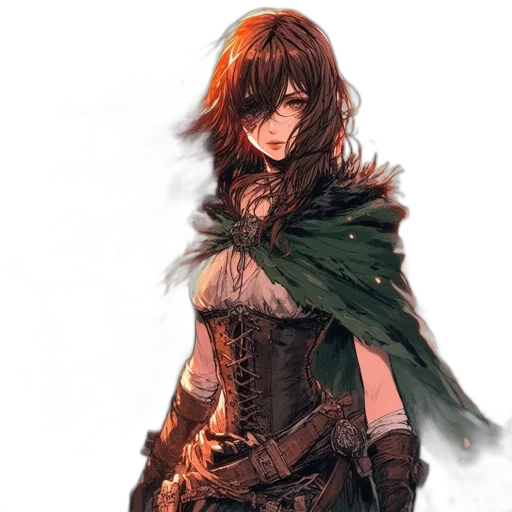 sword, weapon, jacket, fantasy art, concept art, comic book art, pixel art, green transparent PNG cut-out