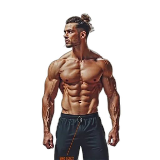 photorealistic, concept art, oil painting, 3d render, complete, abs, workout, chart transparent PNG cut-out
