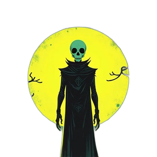 mask, staff, dress, creature, concept art, comic book art, fantasy art, pixel art transparent PNG cut-out