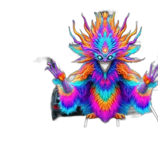 dragon, creature, hair, crown, concept art, 3d render, fantasy art, vaporwave transparent PNG cut-out
