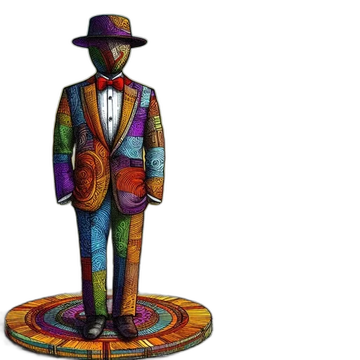 hat, jacket, concept art, watercolor, figure, colorful, outfit, stands transparent PNG cut-out