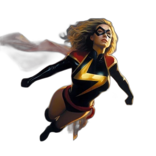 comic book art, concept art, cartoon, 3d render, dusk, dawn, superhero, black transparent PNG cut-out