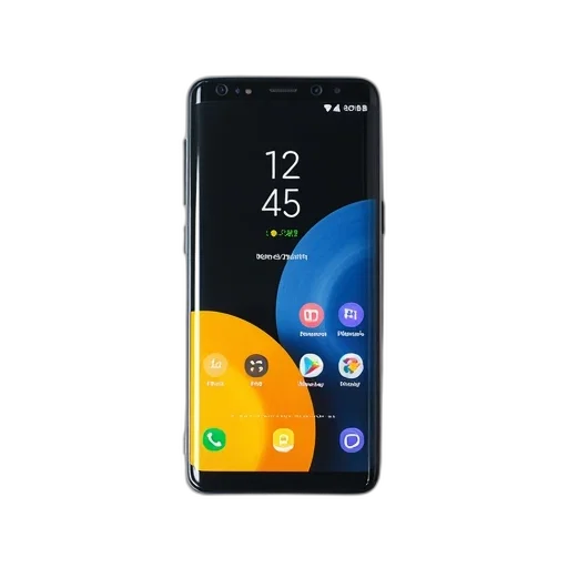 weapon, samsung, smartphone, black, screen, displaying, time, weather transparent PNG cut-out