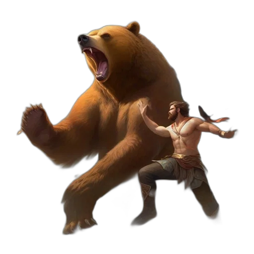 animal, creature, concept art, pixel art, fantasy art, 3d render, man, defends transparent PNG cut-out