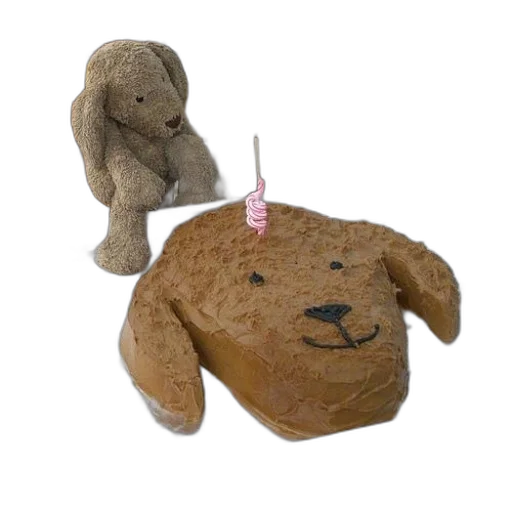 food, animal, dog, shaped, cake, candle transparent PNG cut-out