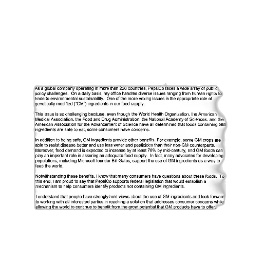 letter, pepsico, center, science, public, interest, regarding, genetically transparent PNG cut-out