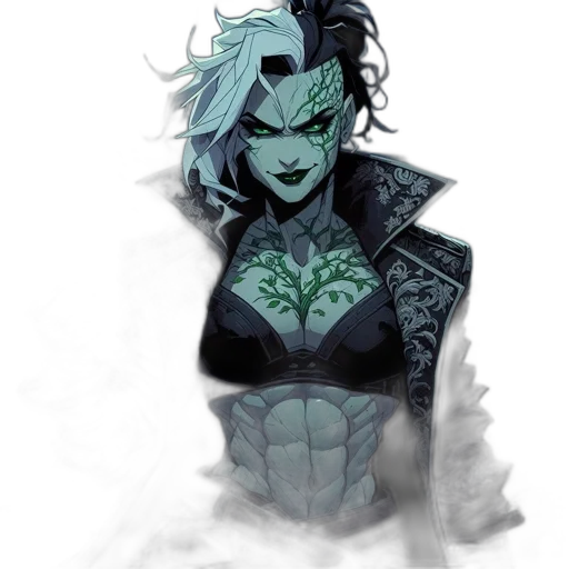 mask, creature, concept art, comic book art, fantasy art, cyberpunk, green, dark transparent PNG cut-out