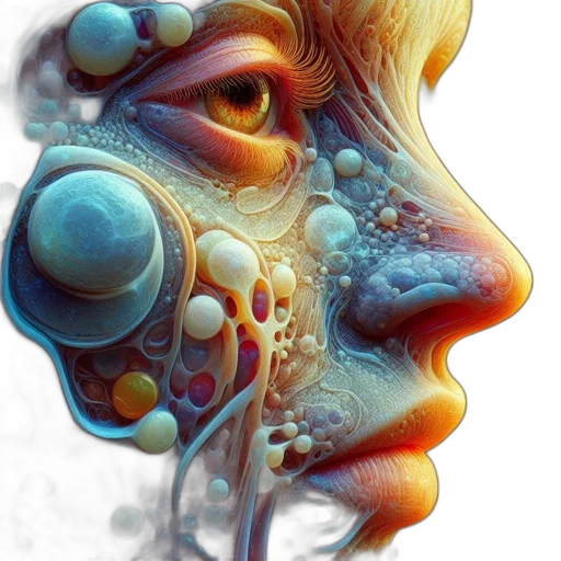 face, mask, robot, creature, photorealistic, concept art, 3d render, fantasy art transparent PNG cut-out