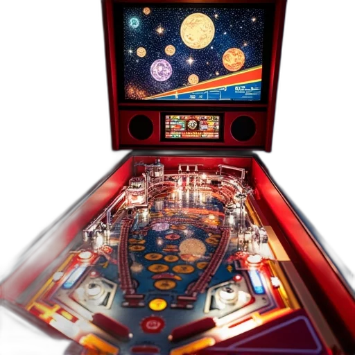 3d render, outer space, sterne, arcade, pinball, game, showing, spaceballs transparent PNG cut-out