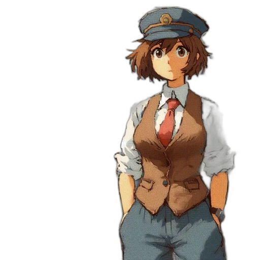 staff, hat, dress, jacket, concept art, pixel art, anime, cartoon transparent PNG cut-out