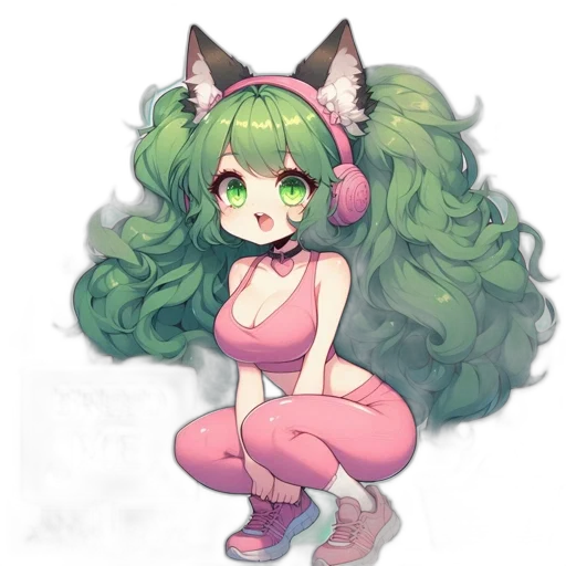 creature, staff, animal, hair, anime, pixel art, fantasy art, watercolor transparent PNG cut-out