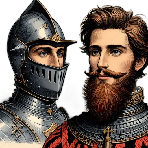 crown, sword, fantasy art, photorealistic, concept art, comic book art, two, contrasting transparent PNG cut-out