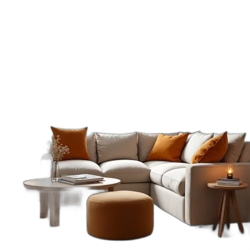 furniture, 3d render, photorealistic, concept art, earth tones, golden, monochrome, dark transparent PNG cut-out