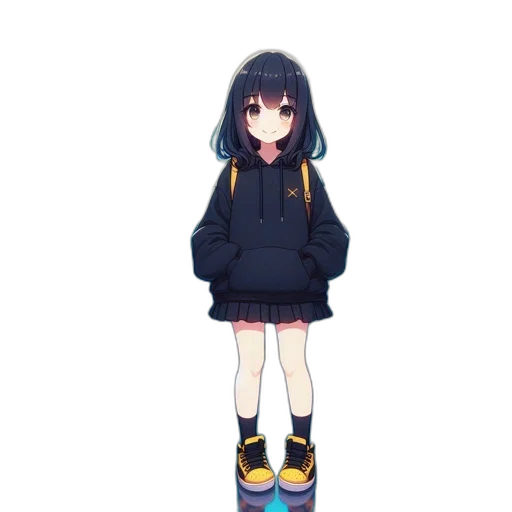 jacket, dress, shoes, creature, pixel art, anime, 3d render, concept art transparent PNG cut-out