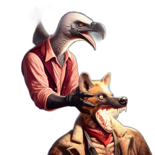 mask, jacket, staff, animal, concept art, fantasy art, photorealistic, comic book art transparent PNG cut-out