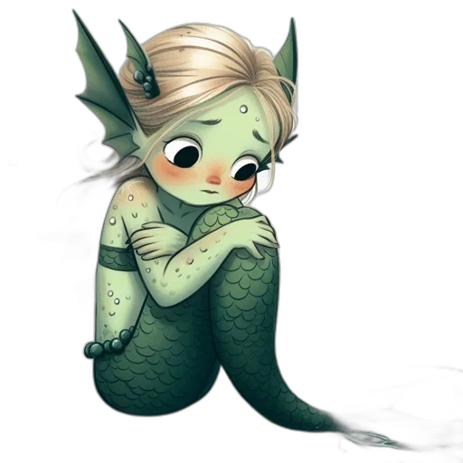 creature, dragon, animal, concept art, fantasy art, watercolor, pixel art, underwater transparent PNG cut-out