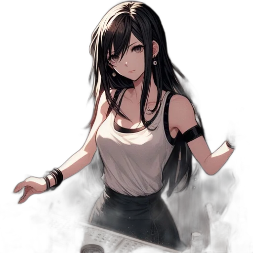 dress, weapon, staff, sword, concept art, anime, fantasy art, pixel art transparent PNG cut-out