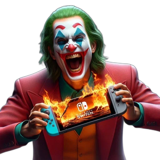 mask, weapon, face, concept art, comic book art, 3d render, fire, joker transparent PNG cut-out