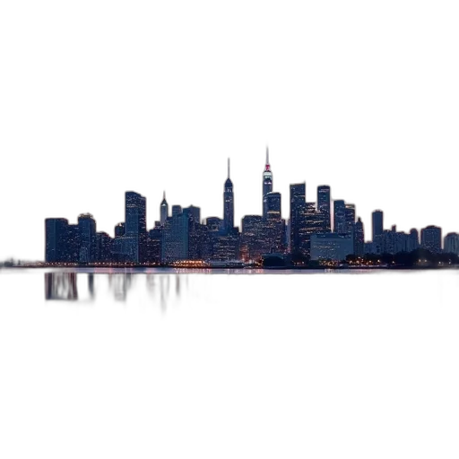 building, photorealistic, 3d render, concept art, pixel art, city, skyline, dusk transparent PNG cut-out