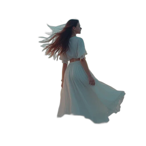 dress, hair, 3d render, photorealistic, concept art, fantasy art, pastel, phone transparent PNG cut-out