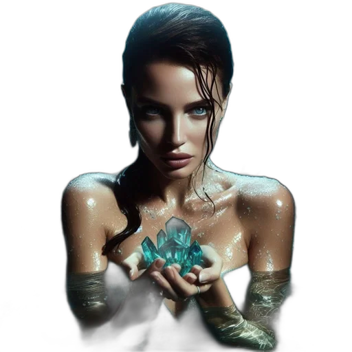 jewelry, photorealistic, fantasy art, concept art, comic book art, underwater, scene, features transparent PNG cut-out