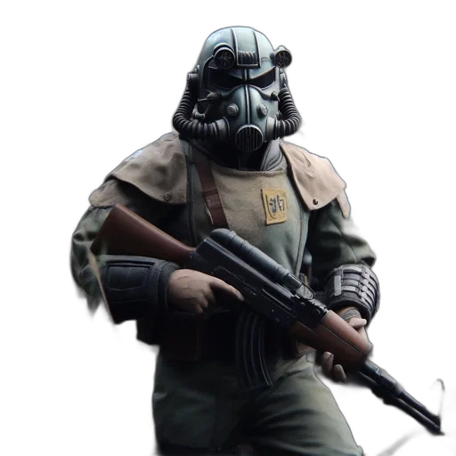 mask, weapon, staff, robot, concept art, photorealistic, 3d render, comic book art transparent PNG cut-out