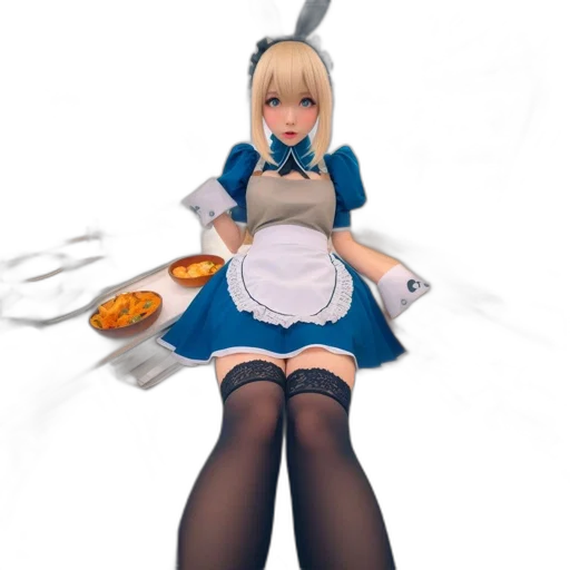 food, dress, staff, robot, 3d render, concept art, anime, fantasy art transparent PNG cut-out