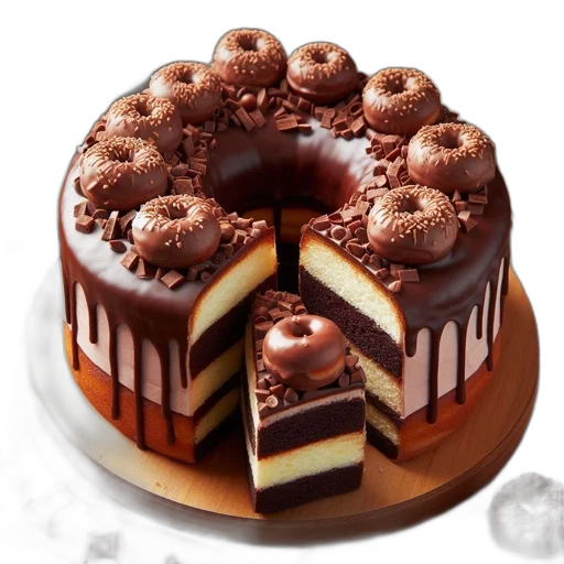 food, crown, 3d render, photorealistic, dark, delectable, chocolate, layer transparent PNG cut-out