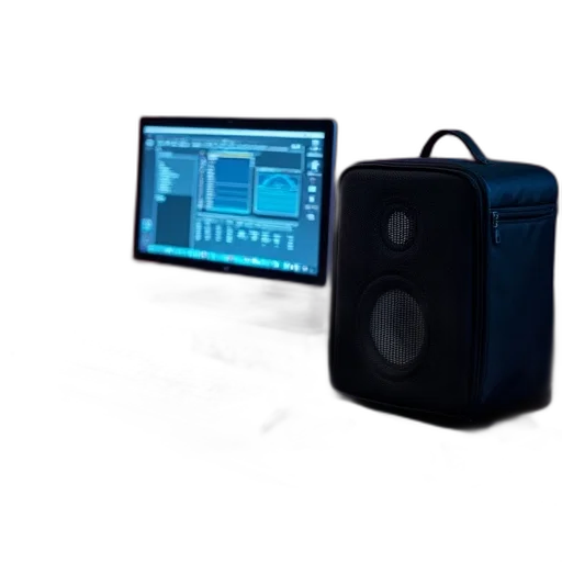 3d render, teamstation, speaker, bag, top transparent PNG cut-out