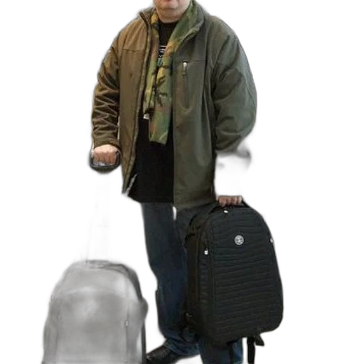 jacket, staff, animal, photorealistic, concept art, 3d render, man, green transparent PNG cut-out