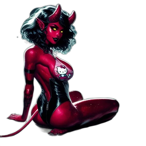 mask, comic book art, concept art, fantasy art, pixel art, red, devilish, figure transparent PNG cut-out