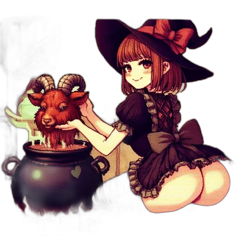 food, creature, hat, staff, fantasy art, concept art, pixel art, watercolor transparent PNG cut-out