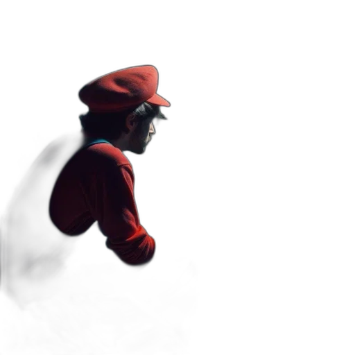 hat, mask, staff, creature, concept art, 3d render, photorealistic, pixel art transparent PNG cut-out
