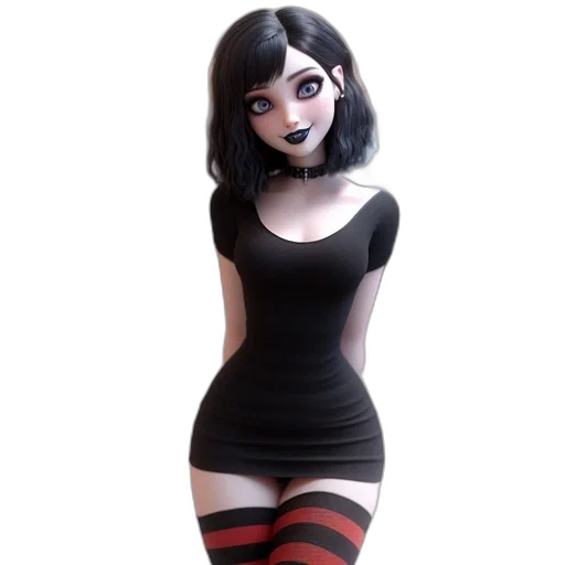 dress, staff, creature, concept art, fantasy art, 3d render, cartoon, dark transparent PNG cut-out