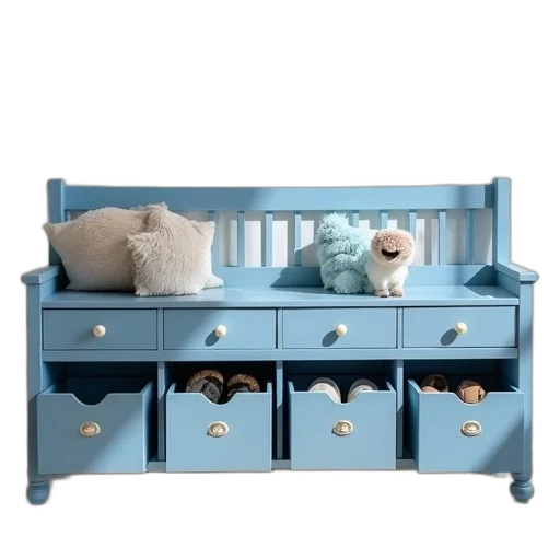 furniture, blue, pastel, white transparent PNG cut-out