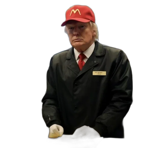 staff, hat, jacket, food, 3d render, vaporwave, concept art, photorealistic transparent PNG cut-out