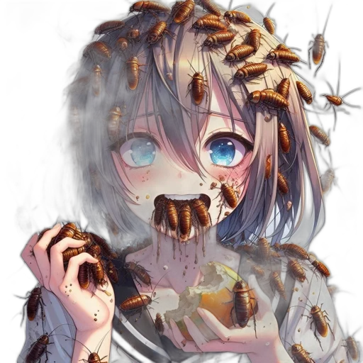food, creature, mask, face, anime, pixel art, concept art, fantasy art transparent PNG cut-out