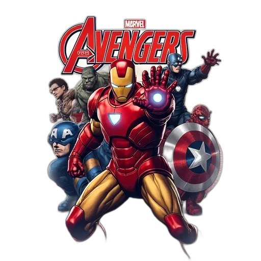 comic book art, concept art, comic, book, cover, featuring, avengers, central transparent PNG cut-out